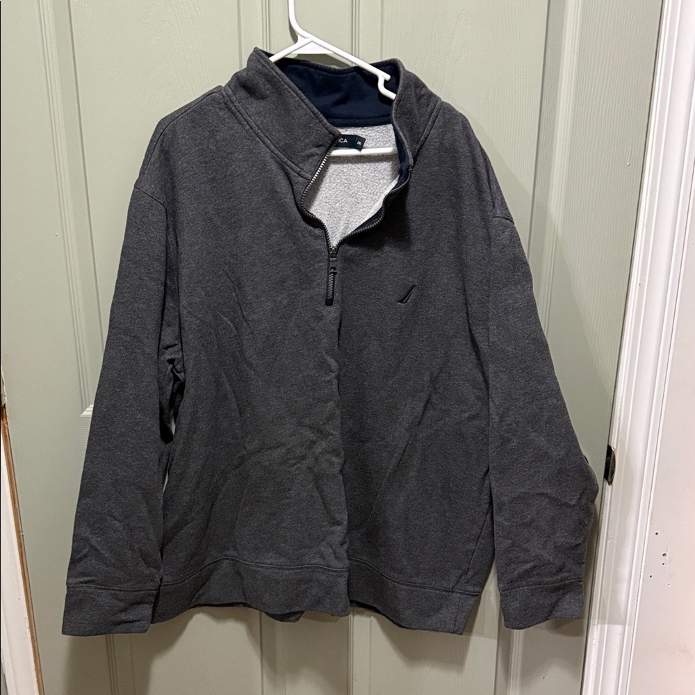 Nautica Gray Zip Up Sweater